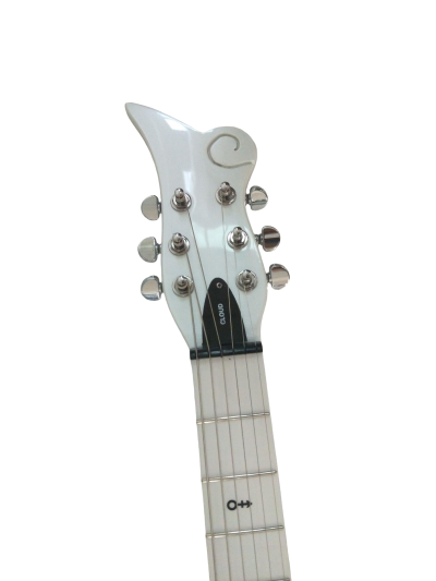 Custom Ember Prince Personalized Print Back Cloud Pearl White Guitar - Image 6