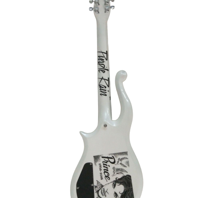 Custom Ember Prince Personalized Print Back Cloud Pearl White Guitar - Image 5