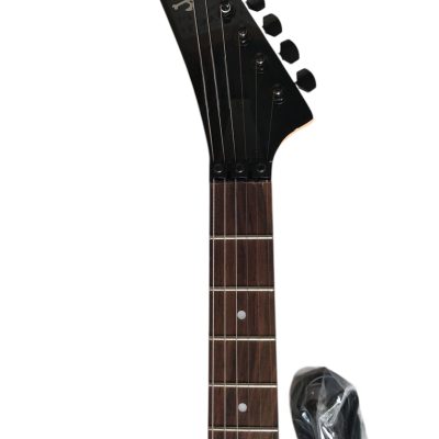Custom Obsidian George Lynch White Skull And Bones Black Hardware Carved Skeleton Guitar - Image 7
