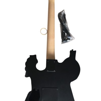 Custom Obsidian George Lynch White Skull And Bones Black Hardware Carved Skeleton Guitar - Image 6