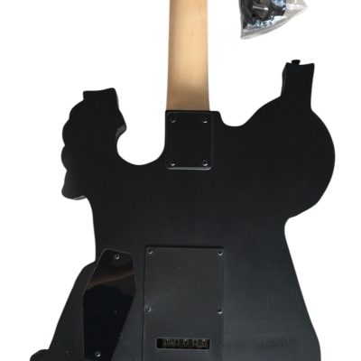 Custom Obsidian George Lynch White Skull And Bones Black Hardware Carved Skeleton Guitar - Image 5