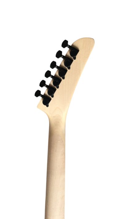 Custom Obsidian George Lynch White Skull And Bones Black Hardware Carved Skeleton Guitar - Image 4