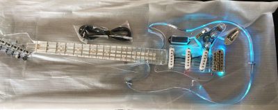 Custom Regent ST LED Plexiglass Acrylic Lucite Body Fretboard Tree Of Life Inlay Guitar - Image 8