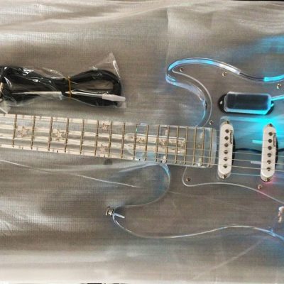 Custom Regent ST LED Plexiglass Acrylic Lucite Body Fretboard Tree Of Life Inlay Guitar - Image 8