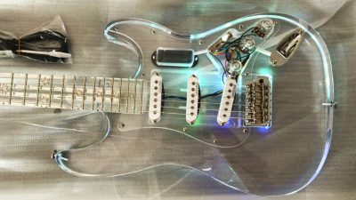 Custom Regent ST LED Plexiglass Acrylic Lucite Body Fretboard Tree Of Life Inlay Guitar - Image 7