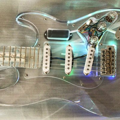 Custom Regent ST LED Plexiglass Acrylic Lucite Body Fretboard Tree Of Life Inlay Guitar - Image 7