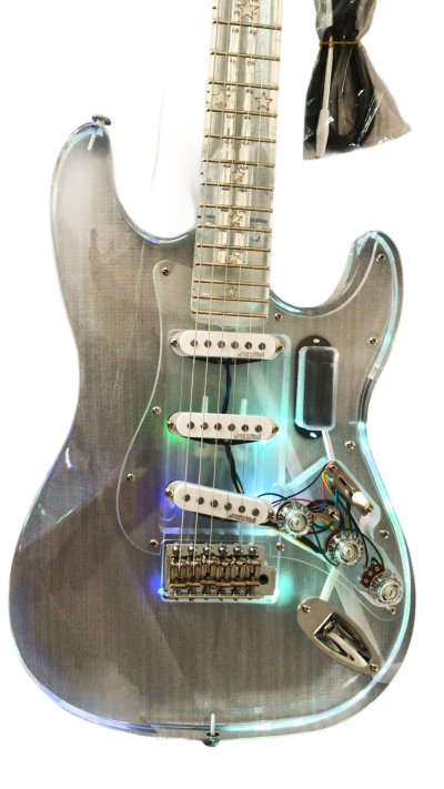 Custom Regent ST LED Plexiglass Acrylic Lucite Body Fretboard Tree Of Life Inlay Guitar
