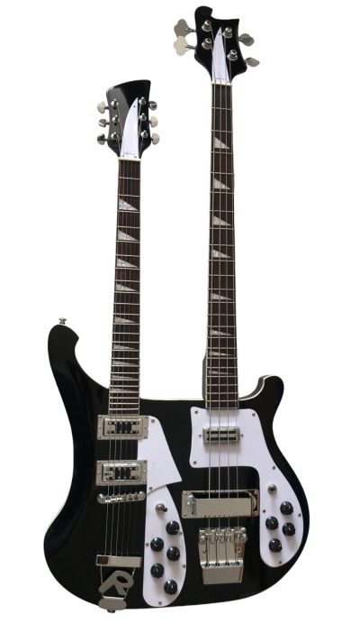 Custom Nova 4080 Geddy Lee Double Neck Jetglo Black 4 String Bass 6 String Guitar - Image 7