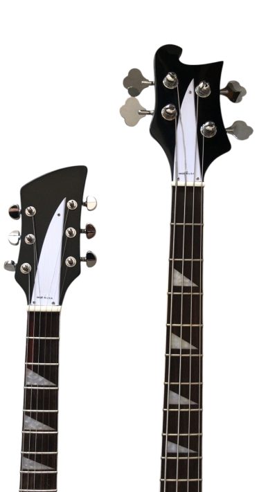 Custom Nova 4080 Geddy Lee Double Neck Jetglo Black 4 String Bass 6 String Guitar - Image 6