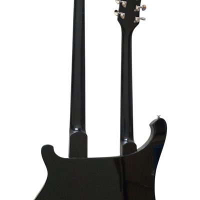Custom Nova 4080 Geddy Lee Double Neck Jetglo Black 4 String Bass 6 String Guitar - Image 5