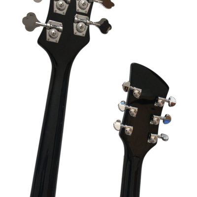 Custom Nova 4080 Geddy Lee Double Neck Jetglo Black 4 String Bass 6 String Guitar - Image 4