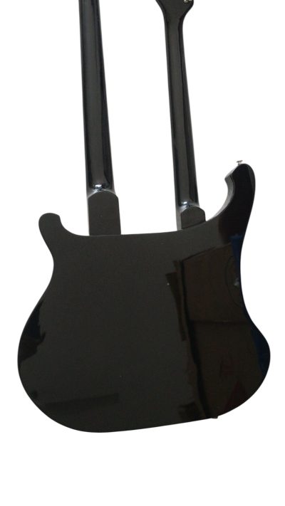 Custom Nova 4080 Geddy Lee Double Neck Jetglo Black 4 String Bass 6 String Guitar - Image 3