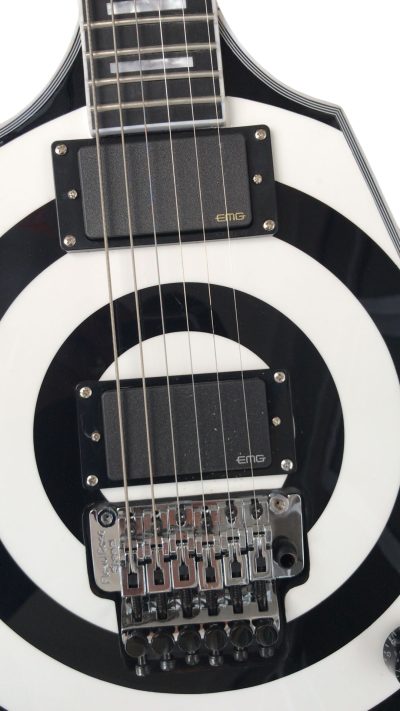 Custom Crown Bullseye Zakk Wylde Bullseye Classic Cream White Floyd  Rose Tremolo Flying V Guitar - Image 8
