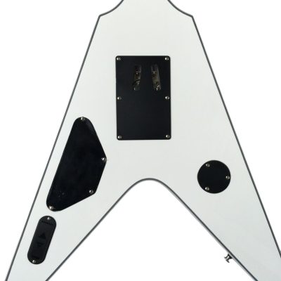 Custom Crown Bullseye Zakk Wylde Bullseye Classic Cream White Tremolo Flying V Guitar - Image 5
