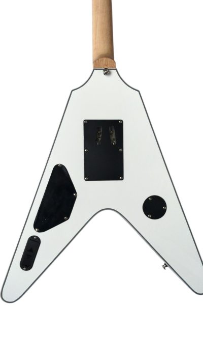Custom Crown Bullseye Zakk Wylde Bullseye Classic Cream White Floyd  Rose Tremolo Flying V Guitar - Image 5