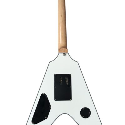 Custom Crown Bullseye Zakk Wylde Bullseye Classic Cream White Tremolo Flying V Guitar - Image 4