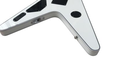 Custom Crown Bullseye Zakk Wylde Bullseye Classic Cream White Floyd  Rose Tremolo Flying V Guitar - Image 3
