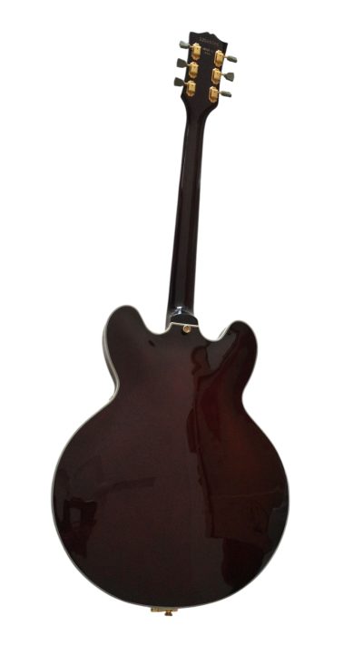 Custom Crown ES335 Bigsby Vibrato Tailpiece Tiger Maple Top Sunburst Semi Hollow Jazz Fhole Guitar - Image 6