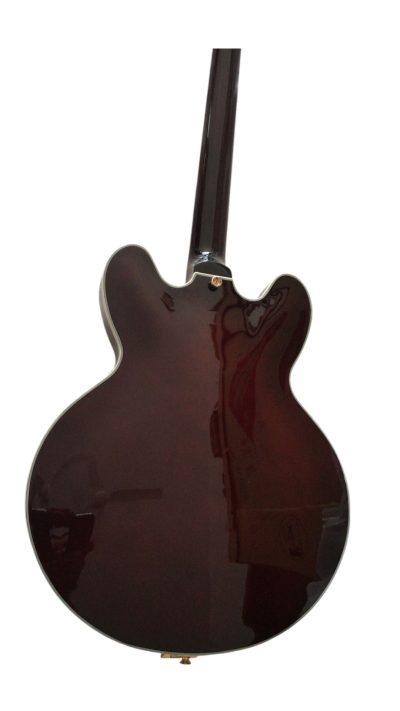 Custom Crown ES335 Bigsby Vibrato Tailpiece Tiger Maple Top Sunburst Semi Hollow Jazz Fhole Guitar - Image 4