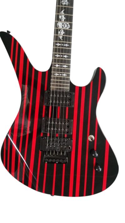 Custom Titan Synyster Gates Black Red Pinstripe Floyd Rose Tremolo Guitar