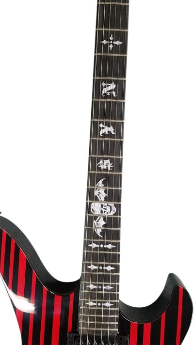 Custom Titan Synyster Gates Black Red Pinstripe Floyd Rose Tremolo Guitar - Image 6