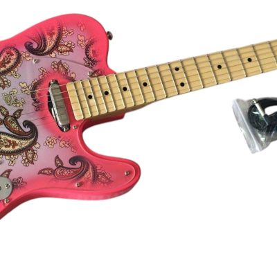 Custom Regent Pink Paisley Pattern Maple Fretboard Electric Guitar - Image 9