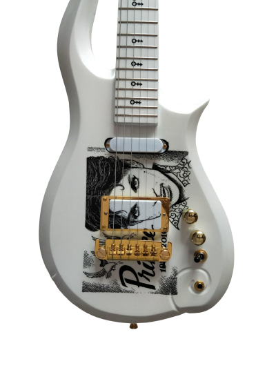 Custom Ember Prince Personalized Print Front Cloud Pearl White Guitar