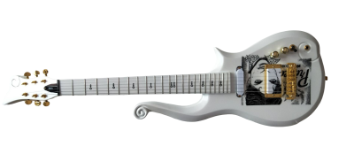 Custom Ember Prince Personalized Print Front Cloud Pearl White Guitar - Image 5