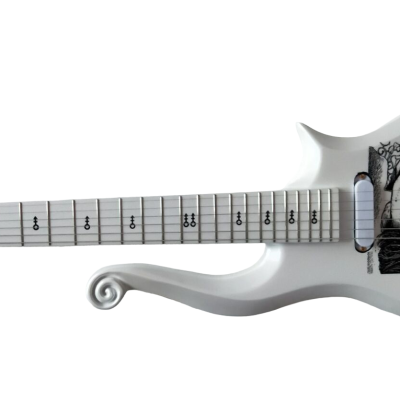 Custom Ember Prince Personalized Print Front Cloud Pearl White Guitar - Image 5