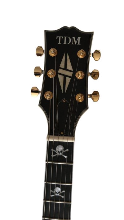 Custom Crown SG Blue Burst Tiger Maple Top Skull And Crossbones Guitar - Image 5
