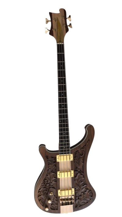 Custom Nova Left Handed Lemmy Kilmister 4003 Walnut Wood Carved With Oak Leaves Bass - Image 3