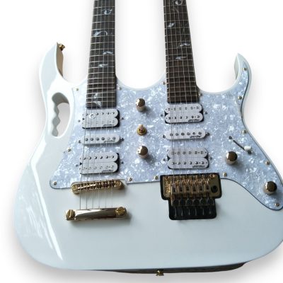 Custom Axis Steve Double Neck White Jem 6 and 6 String Guitar