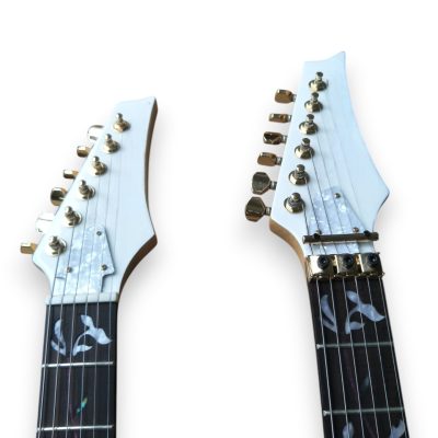Custom Axis Steve Double Neck White Jem 6 and 6 String Guitar - Image 6