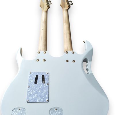 Custom Axis Steve Double Neck White Jem 6 and 6 String Guitar - Image 5