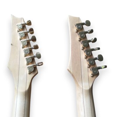 Custom Axis Steve Double Neck White Jem 6 and 6 String Guitar - Image 4