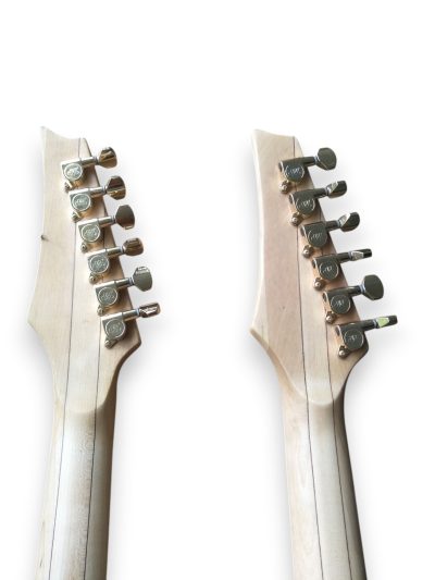 Custom Axis Steve Vai Double Neck White Jem 6 and 6 String Guitar - Image 4