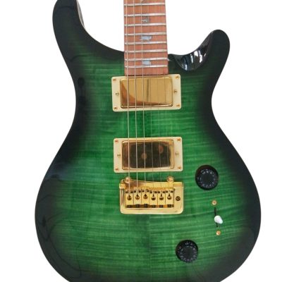 Custom Monarch Green Burst Flame Maple Top Electric Guitar