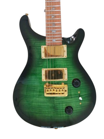 Custom Monarch Green Burst Flame Maple Top Electric Guitar