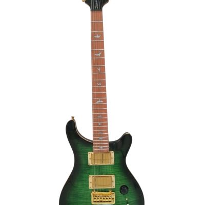 Custom Monarch Green Burst Flame Maple Top Electric Guitar - Image 4