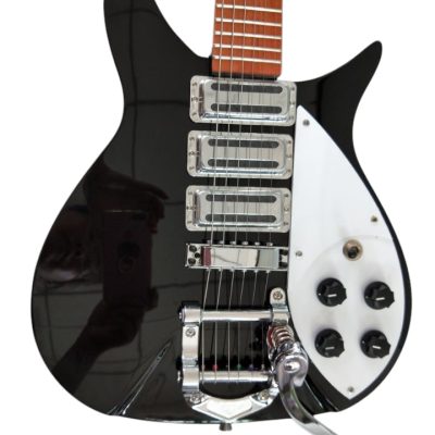 Custom Nova Padauk Fretboard Black Jetglo 325C64 21 Inch Scale Lennon Length Electric Guitar