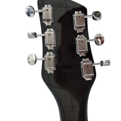 Custom Nova Padauk Fretboard Black Jetglo 325C64 21 Inch Scale Lennon Length Electric Guitar - Image 7