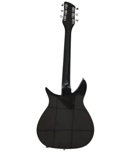 Custom Nova Padauk Fretboard Black Jetglo 325C64 21 Inch Scale Lennon Length Electric Guitar - Image 4