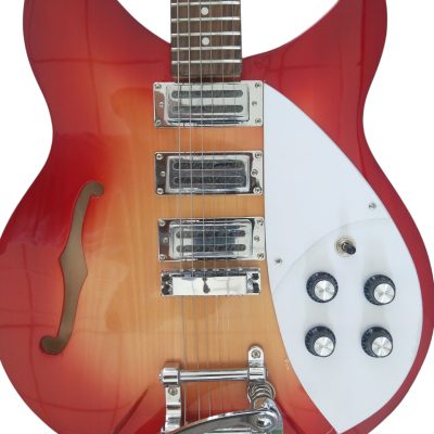 Custom Nova 325 Cherry Fireglo 6 String Fhole Neck Through Body 25.5 Inch Scale length