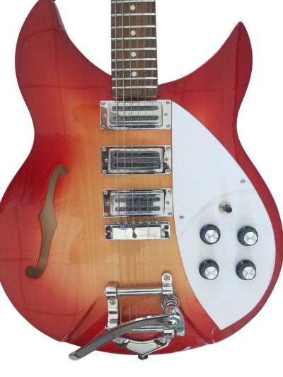 Custom Nova 325 Cherry Fireglo 6 String Fhole Neck Through Body 25.5 Inch Scale length