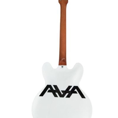 Custom Crown AVA ES333 Tom DeLonge Alpine White Fhole Semi Hollow Jazz Electric Guitar - Image 4