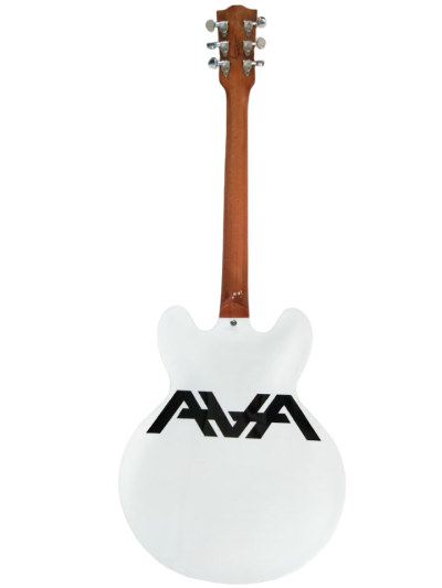 Custom Crown AVA ES333 Tom DeLonge Alpine White Fhole Semi Hollow Jazz Electric Guitar - Image 4