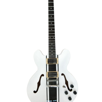 Custom Crown AVA ES333 Tom DeLonge Alpine White Fhole Semi Hollow Jazz Electric Guitar - Image 7