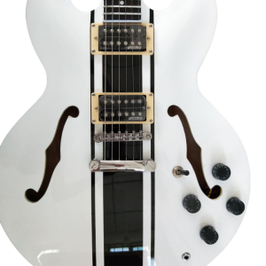 Custom Crown AVA 333 Tom DeLonge Alpine White Fhole Semi Hollow Jazz Electric Guitar