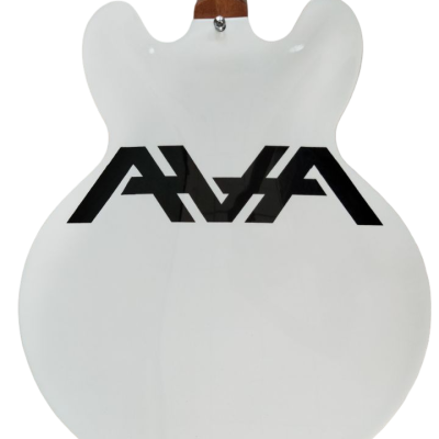 Custom Crown AVA ES333 Tom DeLonge Alpine White Fhole Semi Hollow Jazz Electric Guitar - Image 6