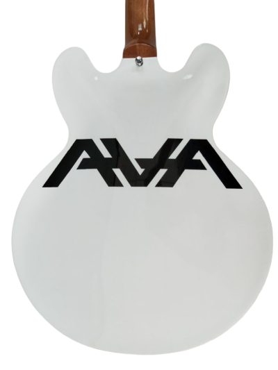 Custom Crown AVA ES333 Tom DeLonge Alpine White Fhole Semi Hollow Jazz Electric Guitar - Image 6